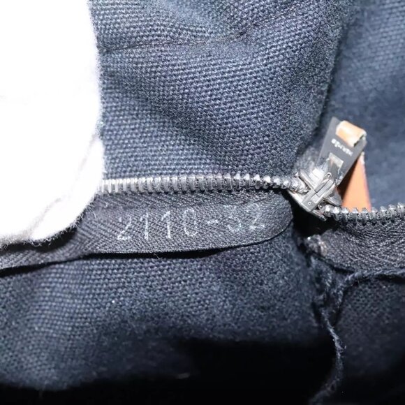 HERMES Fourre Tout MM Hand Bag Canvas Black Gray Silver Auth - Picture 12 of 16